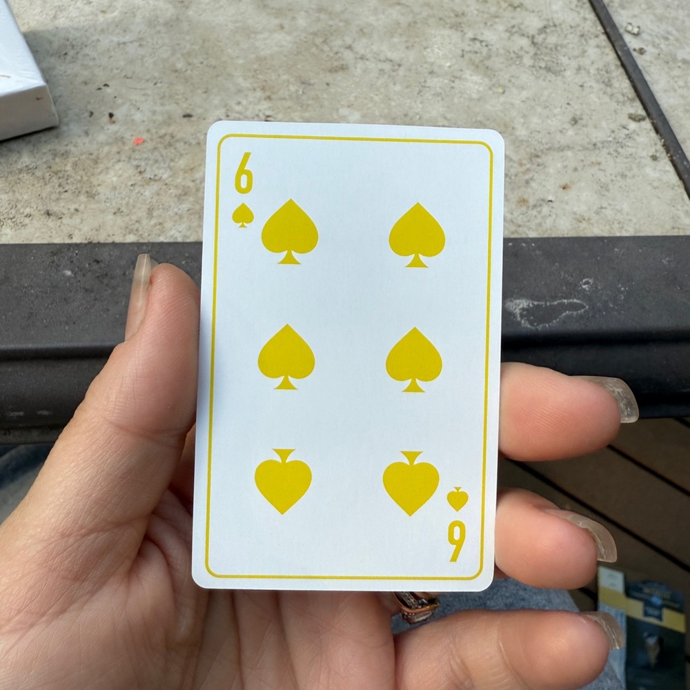 Dior Yellow six of Spade Playing Card